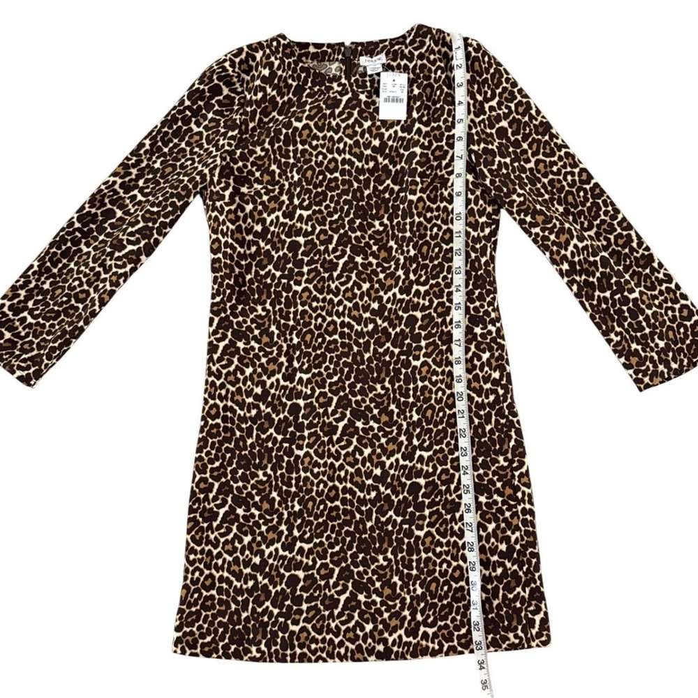 J.Crew Crepe Shift Mini Dress Animal Print Leopard K2150 Size 00 NWT Office - Picture 5 of 10